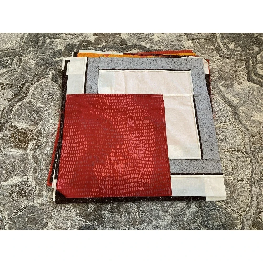 Handmade Lot 12 Quilt Squares Scrappy 18